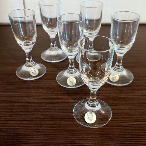 Liqueur glasses with stem and tulip shape, German quality glass