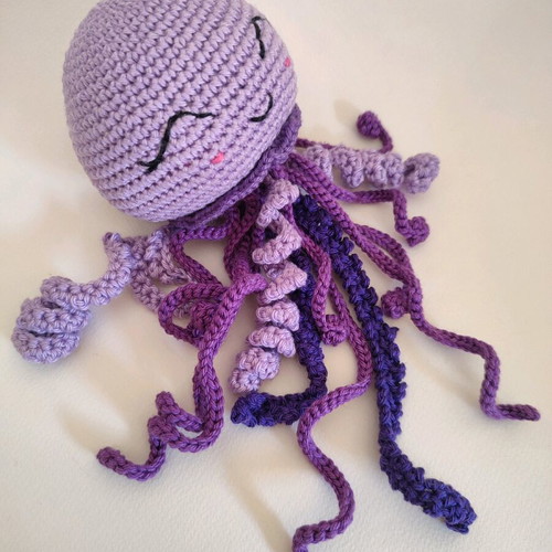 Handmade amigurumi jellyfish purple new