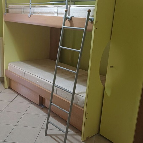 Bedroom furniture set used with bunk bed, storage, and desk