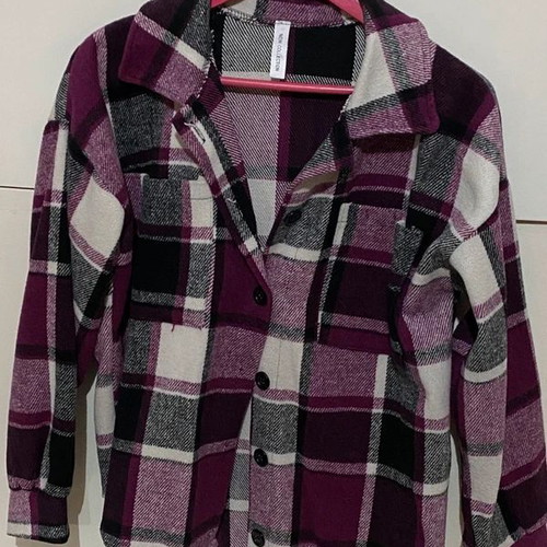 Checked Jacket like new, purple and white, one size