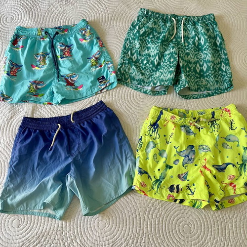 Boys' swimwear pack used, size 7-8 years, blue and multicolor
