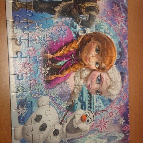 Frozen puzzle 104 pieces used with Snow White storybook gift