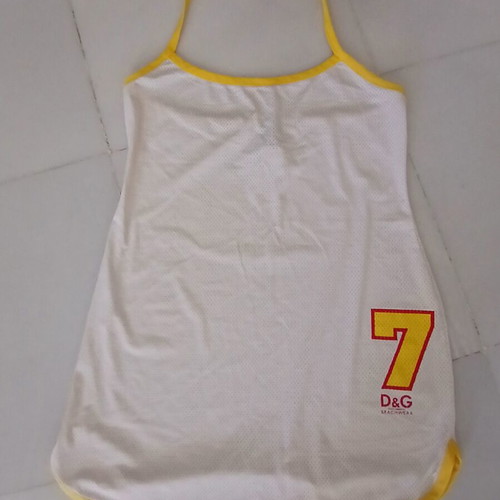 Dolce&Gabbana Mini Halter Beachwear Dress like new, white and yellow