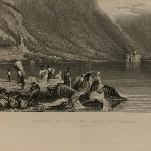 Chalcography Castle of Chillon on Lake Geneva used, 1840