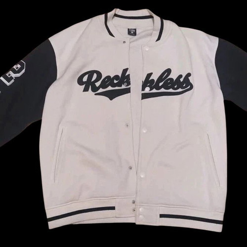 Reckless men's beige thick jacket used, size L