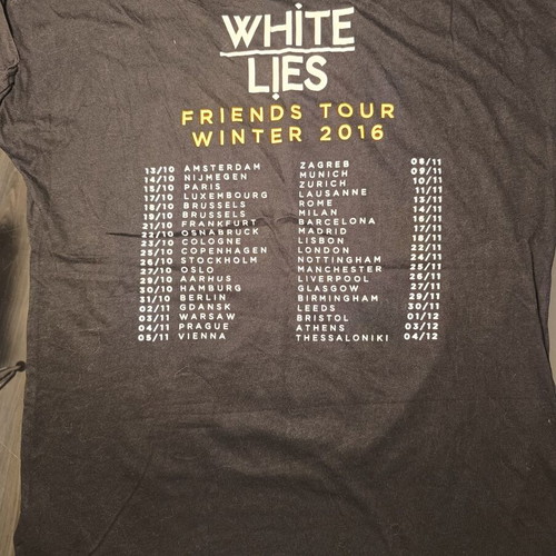 White Lies t-shirt 2016 tour like new, black