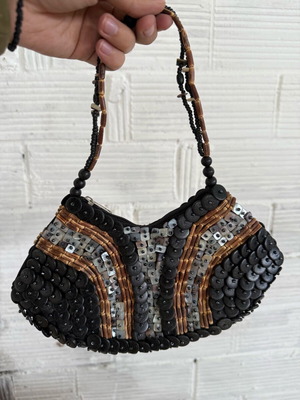 Bag new from coconut palm black and silver