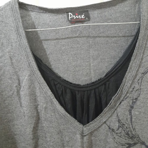 Autumn blouse with integrated mako, like new, size L, black and grey