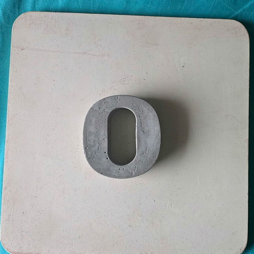 Concrete decorative number 0, handmade