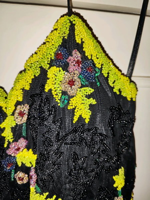 Veloudakis embroidered bustier like new, size S, black multicolor