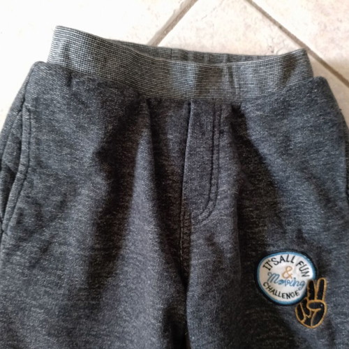 Orchestra sports sweatpants used 140cm grey black with fur lining