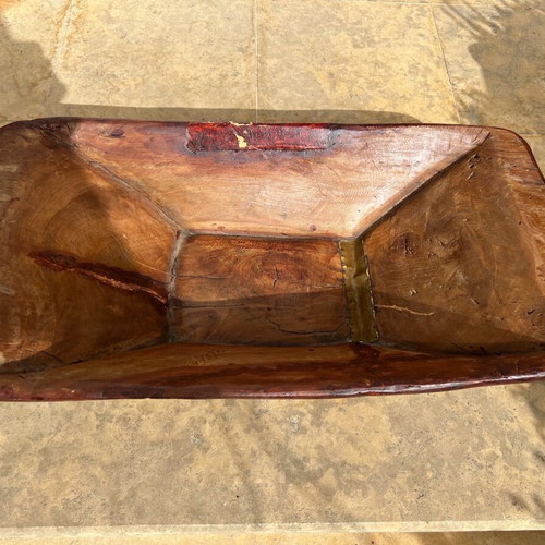 Vintage wooden clothes trough used from single tree trunk