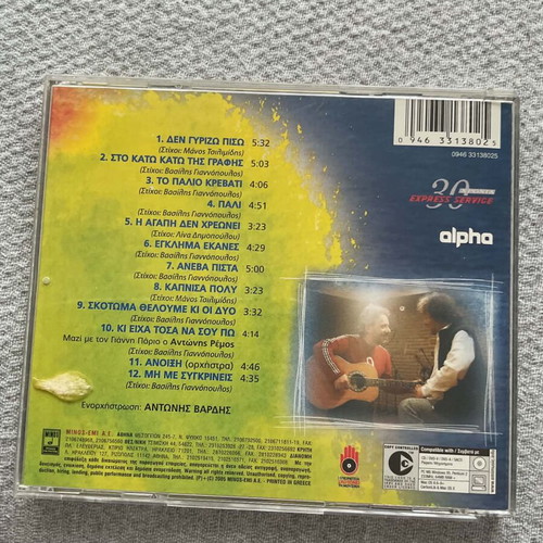 Giannis Parios Den Gyrizo Piso CD like new