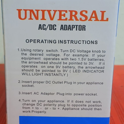 Power supply 1.5A with adjustable voltage 1.5-12V