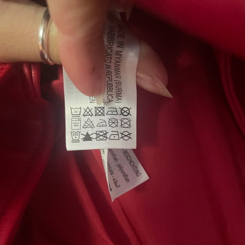 Bershka leather jacket used, red, size M