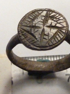 Old Revival Bronze Ring with Cross used