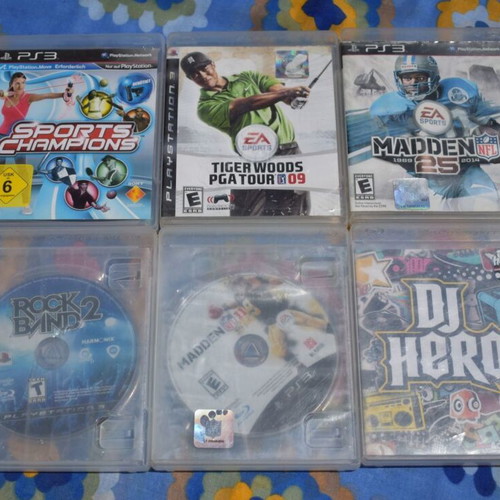 Bundle of 6 used PS3 games including DJ Hero and Madden NFL