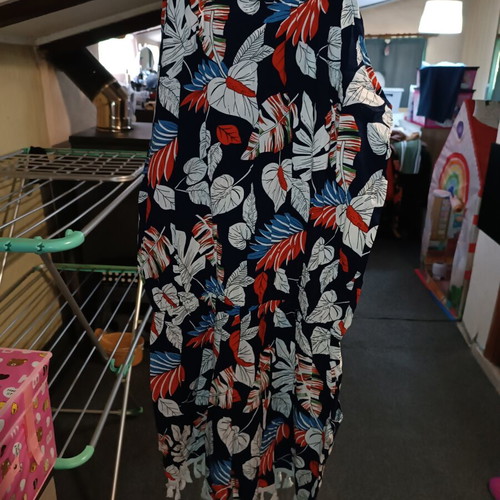 Summer romper playsuit like new with tropical print and tassels
