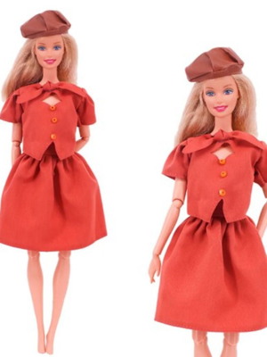London Girl Doll Dress new, skirt blouse and red beret for 29cm dolls