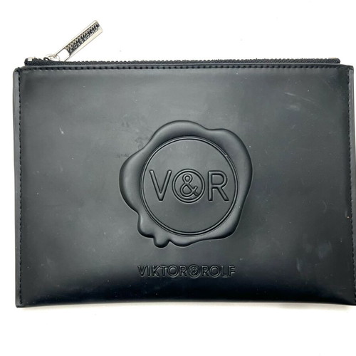 Victor & Rolf black zip clutch bag used