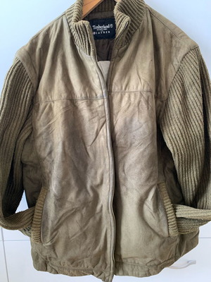 Timberland men's leather jacket used, green, size XL