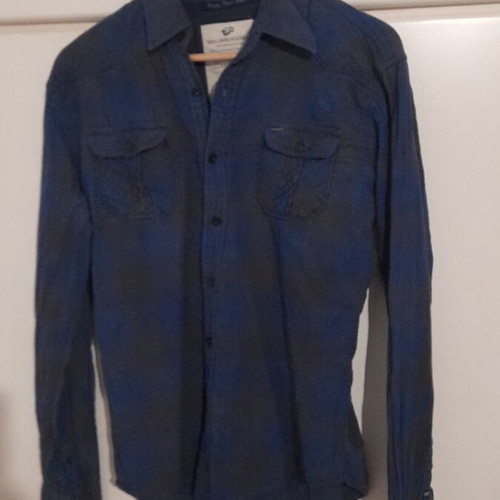 Shirt used, blue checkered, size M