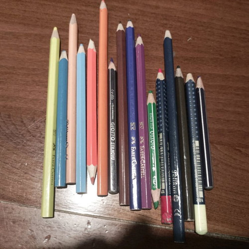 Various school supplies used with Giotto markers and pencil cases