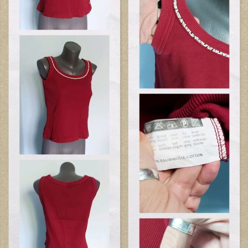 Street One by Gap ribbed top with beads like new, sizes L to 3XL