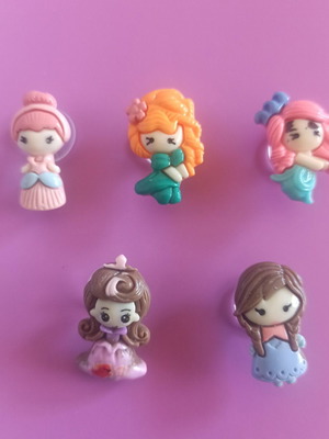 Crocs Shoe Decoration Accessories Princess Design new, pack of 5