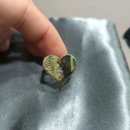 Silver gold-plated ring size 54 new with heart shape