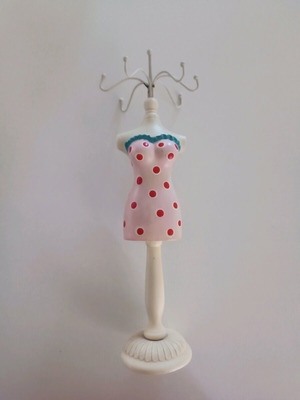 Κοσμηματοθήκη stand για κοσμήματα σαν καινούργιο, ροζ και άσπρη