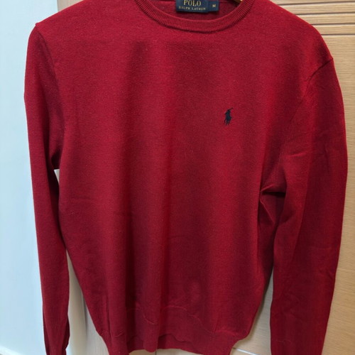 Polo Ralph Lauren sweater red, 100% wool, like new, size M