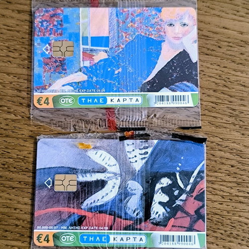 Set of 2 OTE collectible phone cards, Telecommunications series