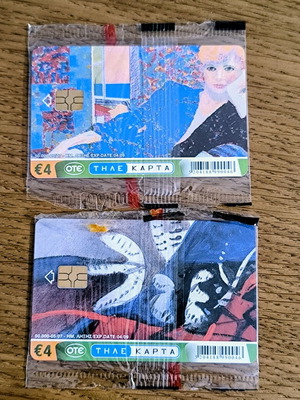 Set of 2 OTE collectible phone cards, Telecommunications series