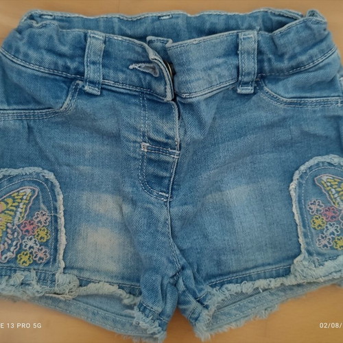 Lc Waikiki girls' set pink T-shirt and blue denim shorts like new, 92-98 cm