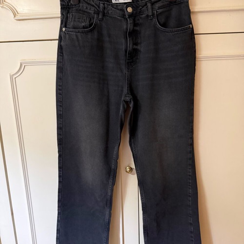 Zara high-waisted straight jeans Z1975 black new, size XL