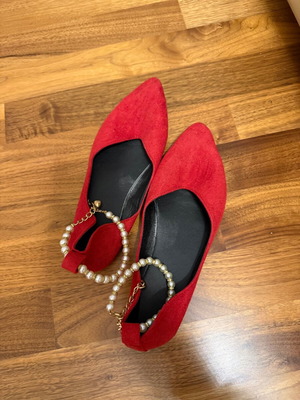 Shein red ballerinas like new, size 37