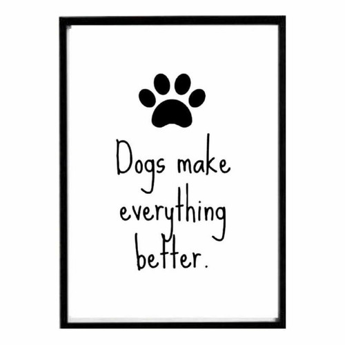 Framed print for dog lovers with black frame 31x22 cm made to order