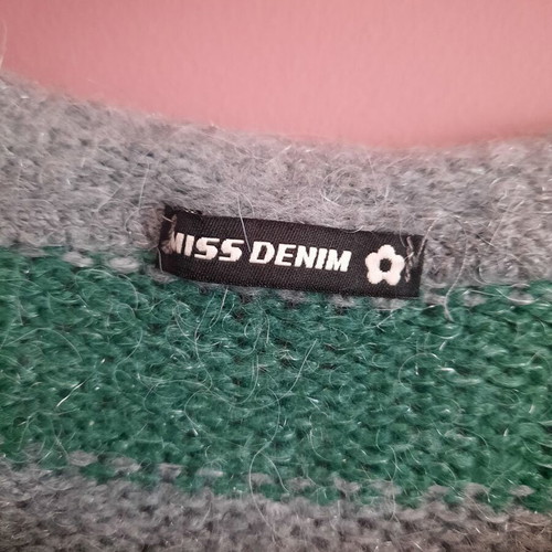 Miss Denim striped knitted long-sleeve sweater like new