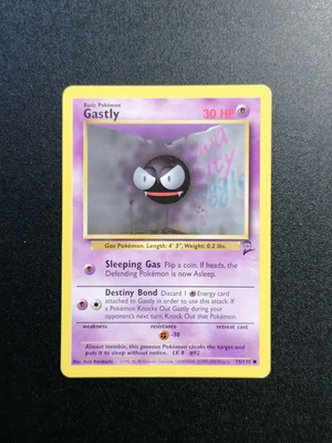 Pokémon Gastly Base Set 2 2000 card used, common, excellent condition