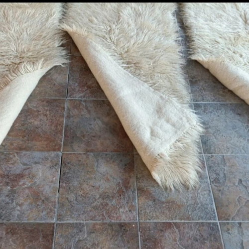 Velentzas flokati rugs set of 3, new, natural sheep wool