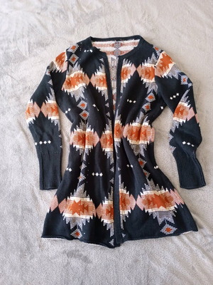Esmara cardigan deep blue with geometric pattern like new, size L