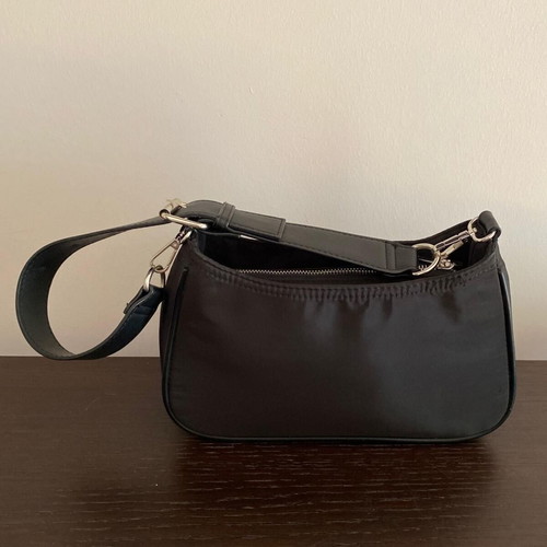 Bershka black shoulder bag used with metal butterfly detail