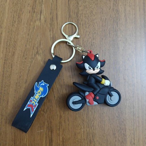 Shadow Hedgehog keychain on black motorcycle, Sonic X collectible