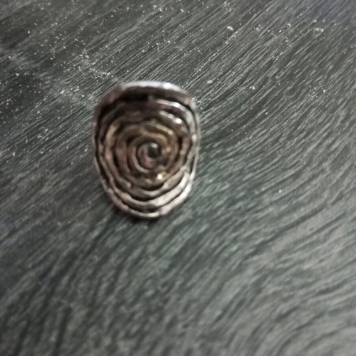 Spiral ring like new, silver aged