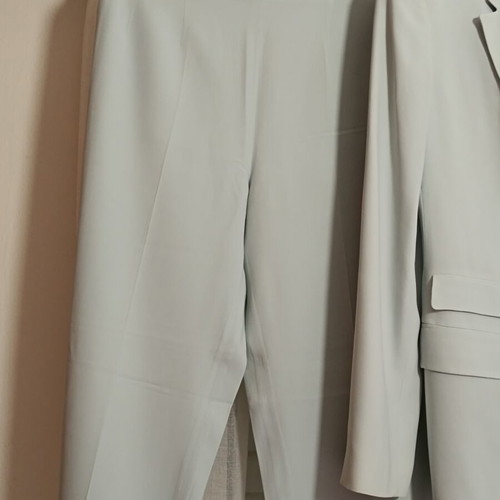 Rococo summer suit used, grey viscose fabric