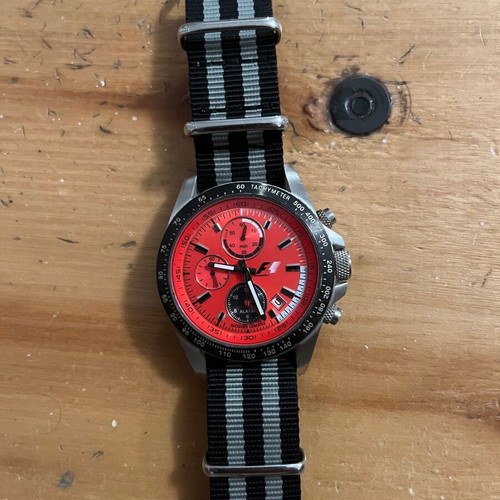 Jacques Lemans F1 watch with red dial