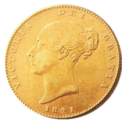 Half English Pound Coin 24K Gold Plated Victoria Head New