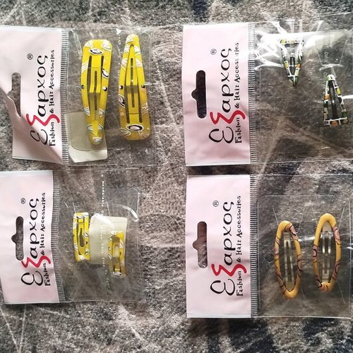 Hair clips new, pack of 8, yellow