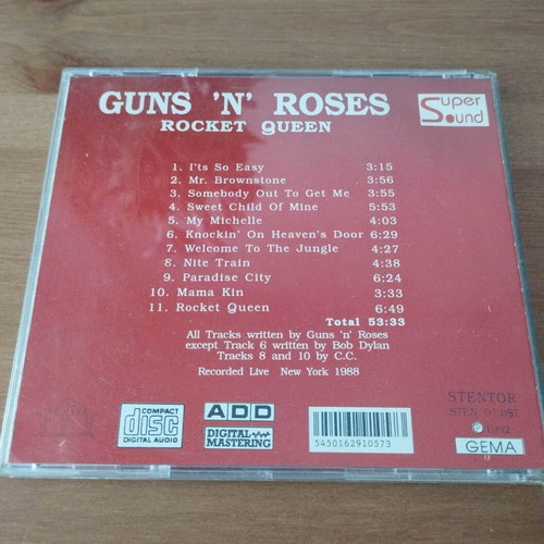 Guns N' Roses Rocket Queen Live 1988 CD used, Stentor bootleg